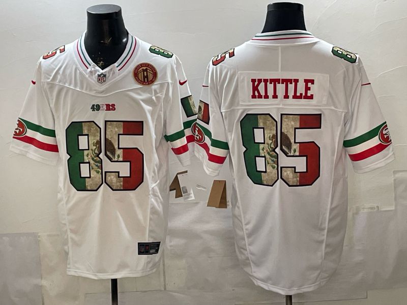 Men 2026 San Francisco 49ers #85 Kittle White three generations Nike Limited NFL Jersey style 009